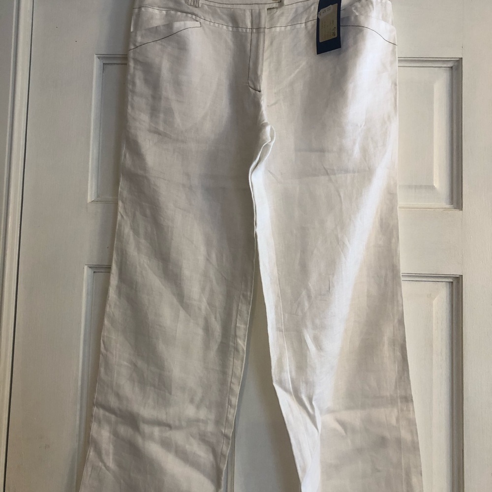 100% white linen pants